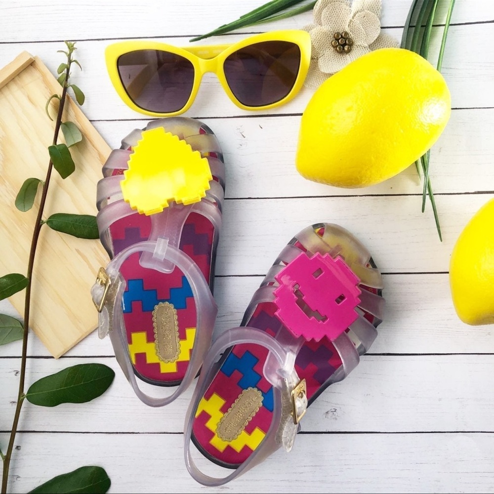 Mini Melissa Emoji Jelly Baby Girls Sandals Shoes Size 5